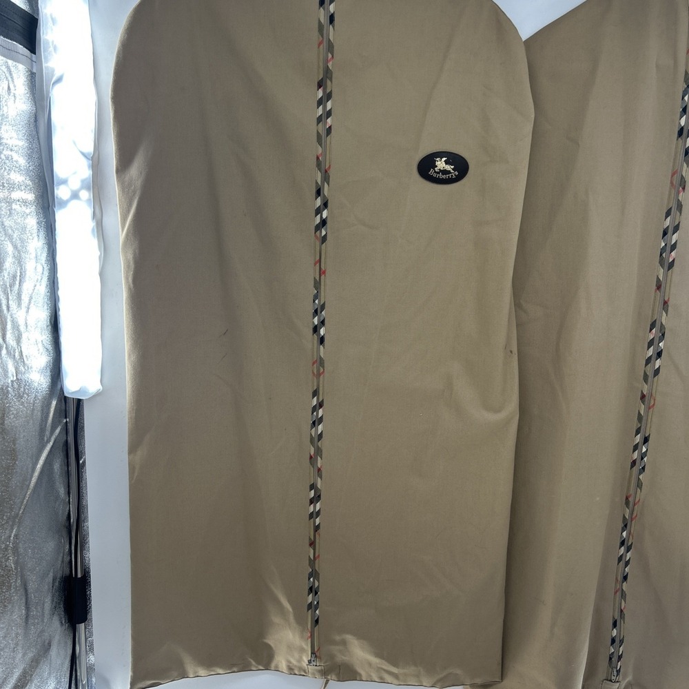 Burberry 2 Pieces Travel Garment Bags, Leather Trim And Patches Vintage - Picture 5 of 10